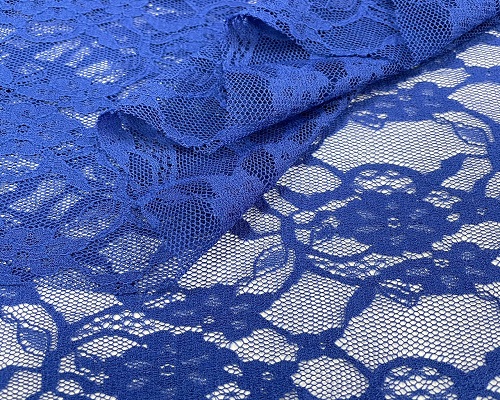 Floral Corded Lace Fabric - Swedish Blue – metrotextilesnyc