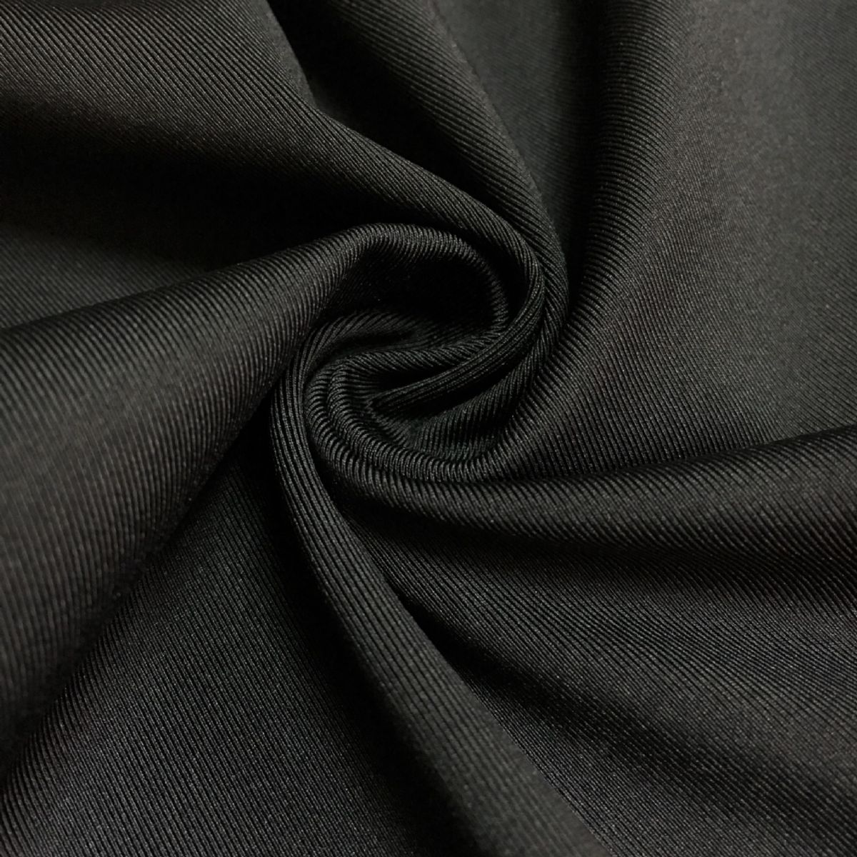 Solid Black 4 Way Stretch Moisture Wicking Athletic Performance Knit Fabric